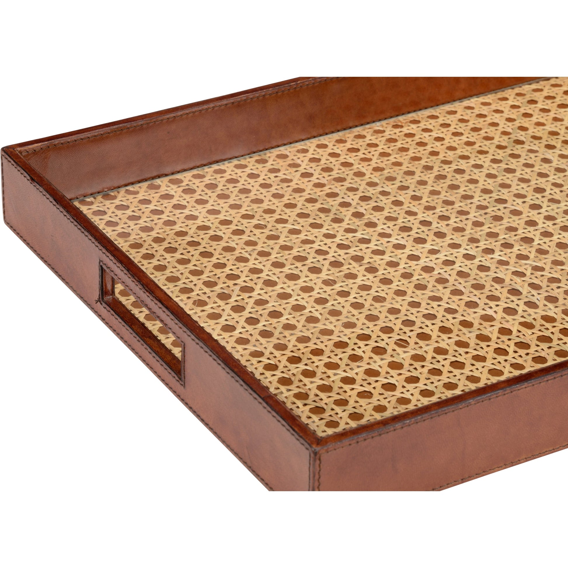 Leather Tray by Chelsea House. Made from leather on wood in a modern style.