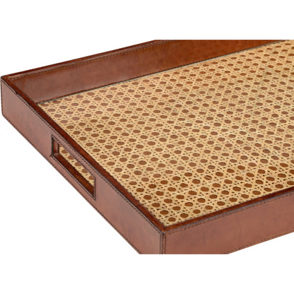 Leather Tray by Chelsea House. Made from leather on wood in a modern style.