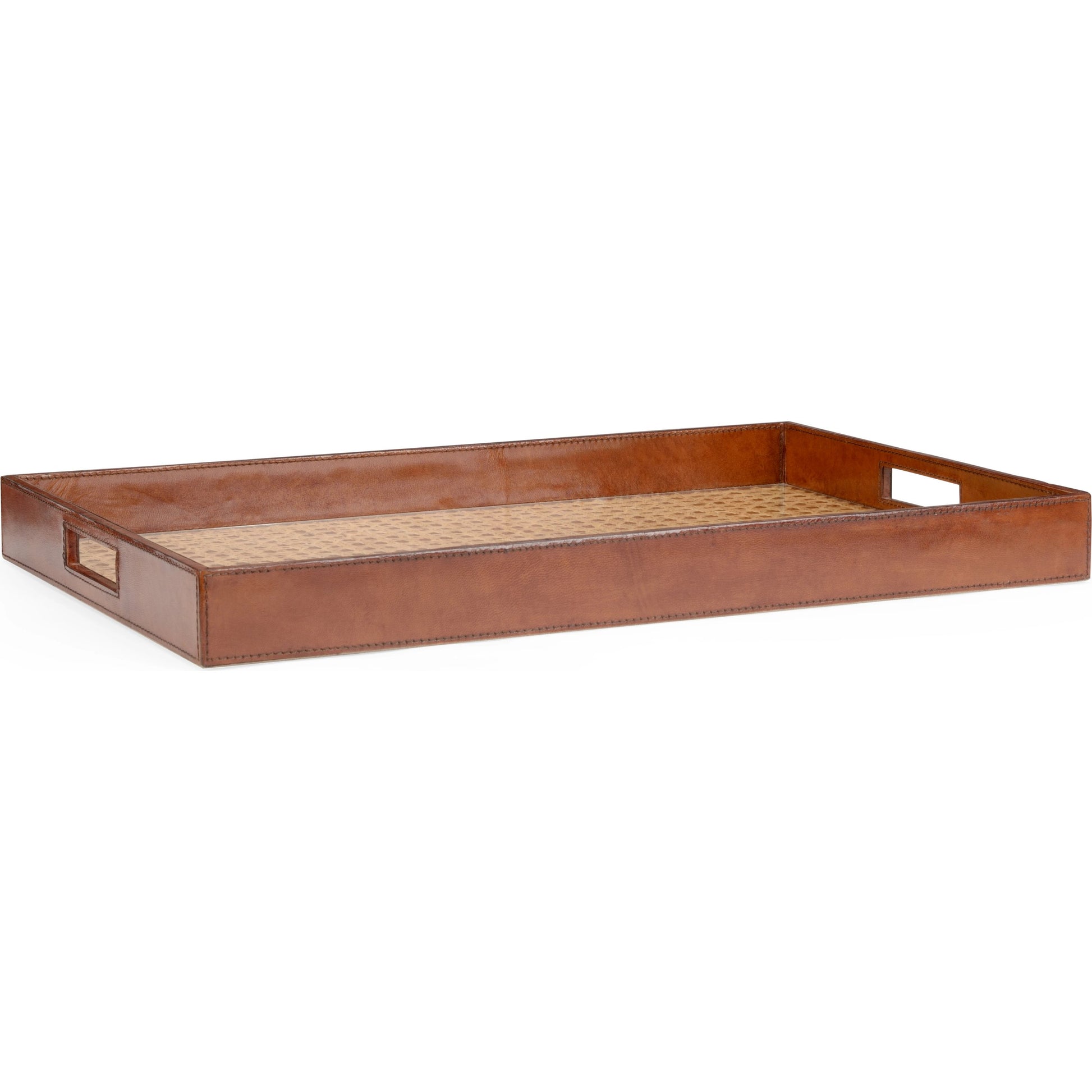 Leather Tray by Chelsea House. Made from leather on wood in a modern style.