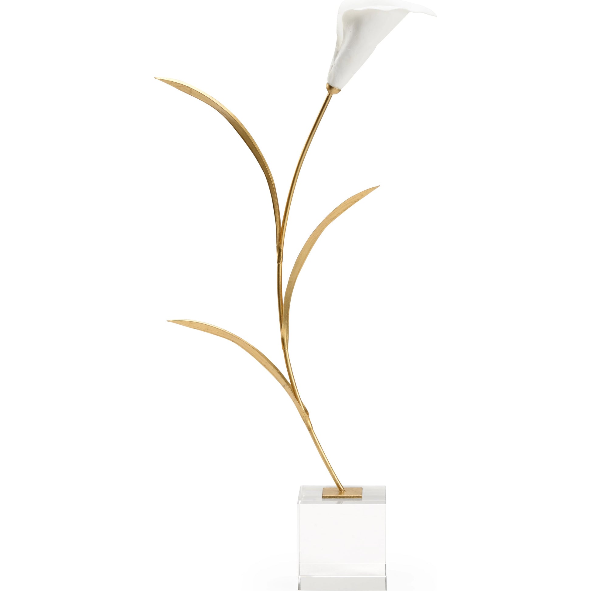 Calla Lily on Stand by Chelsea House in white, gold leaf, clear. Made from unique in a modern style.