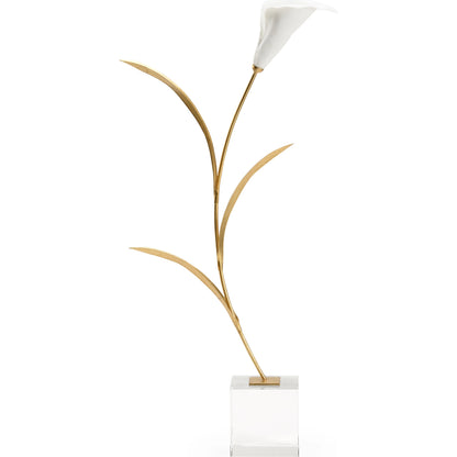 Calla Lily on Stand by Chelsea House in white, gold leaf, clear. Made from unique in a modern style.