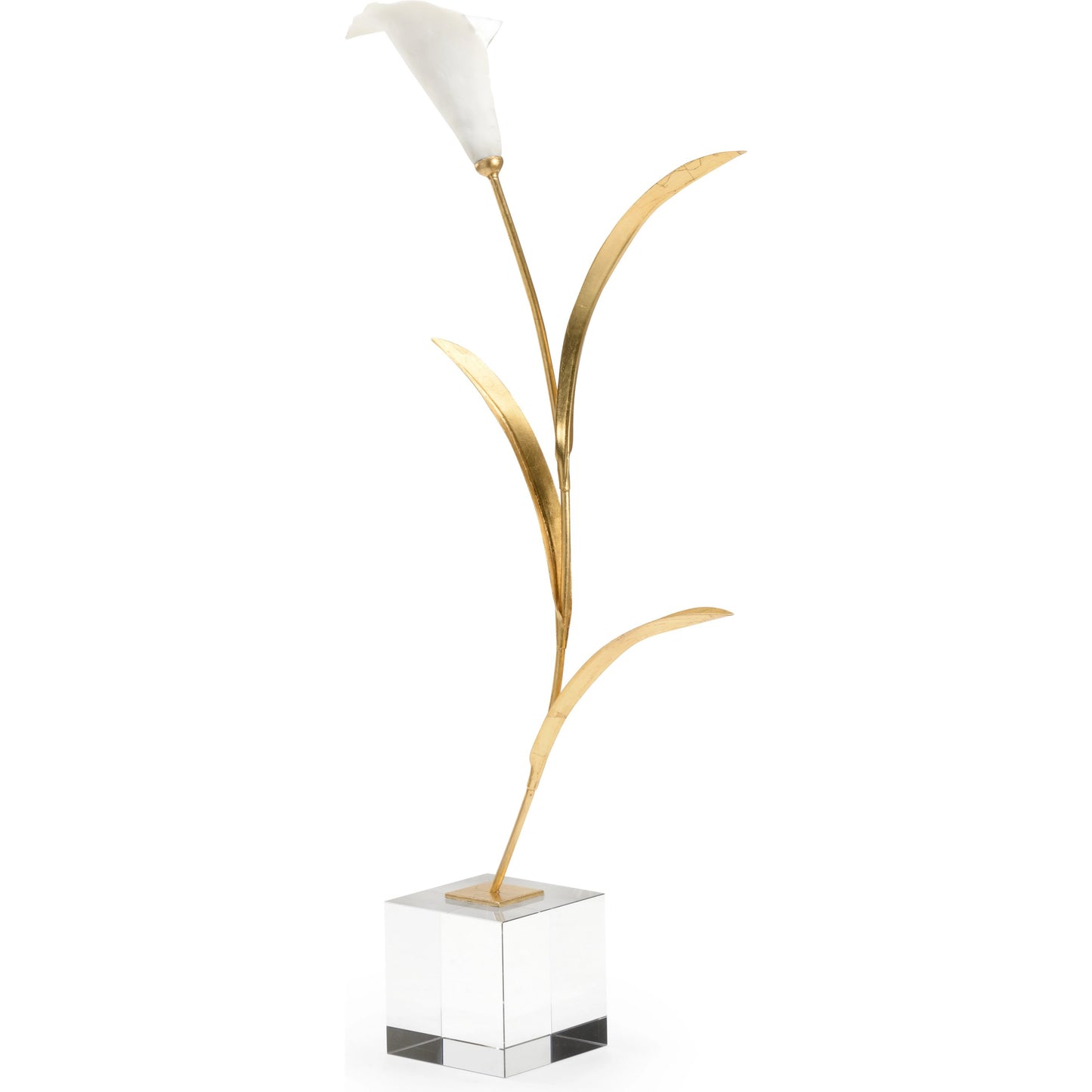002 SI-2105488 | Additional Silo | Calla Lily on Stand by Chelsea House in white, gold leaf, clear. Made from unique in a modern style.