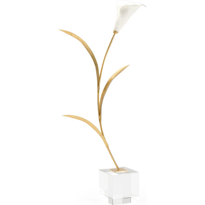 Calla Lily on Stand by Chelsea House in white, gold leaf, clear. Made from unique in a modern style.