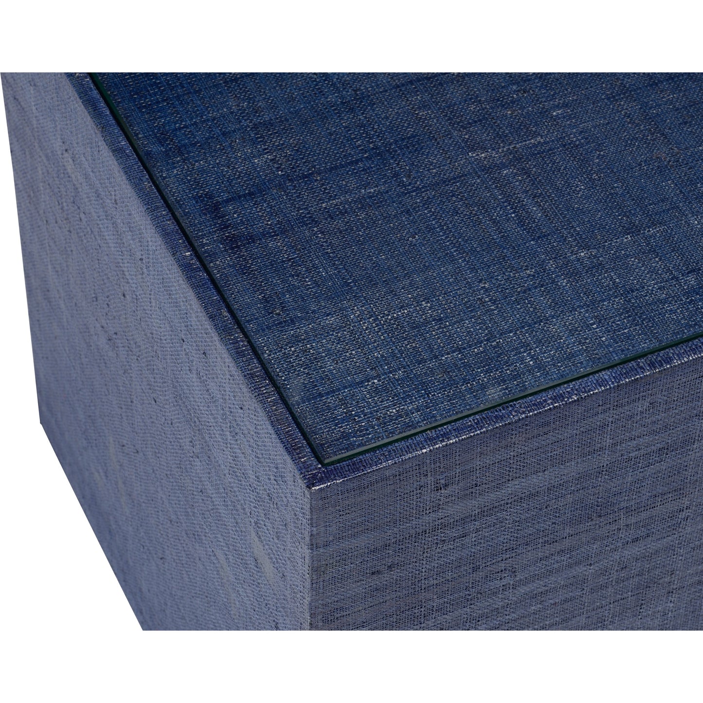 004 SI-2105494 | Closeup | Captiva Bunching Table by Chelsea House. Made from raffia on wood/tempered glass in a modern style.
