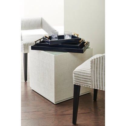 Captiva Bunching Table by Chelsea House. Made from raffia on wood/tempered glass in a modern style.