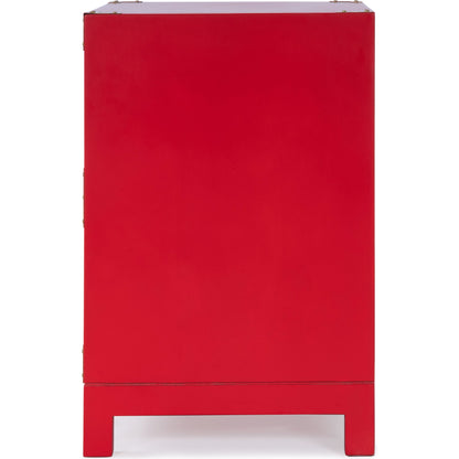 Ardennes Red Campaign Chairside Chest by Butler Specialty Company in red and red. Made from mango wood solids, mdf in a eclectic & global style.