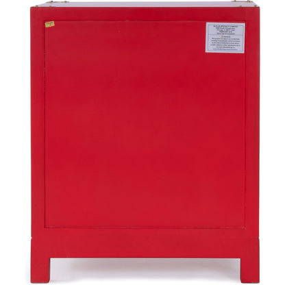 Ardennes Red Campaign Chairside Chest by Butler Specialty Company in red and red. Made from mango wood solids, mdf in a eclectic & global style.