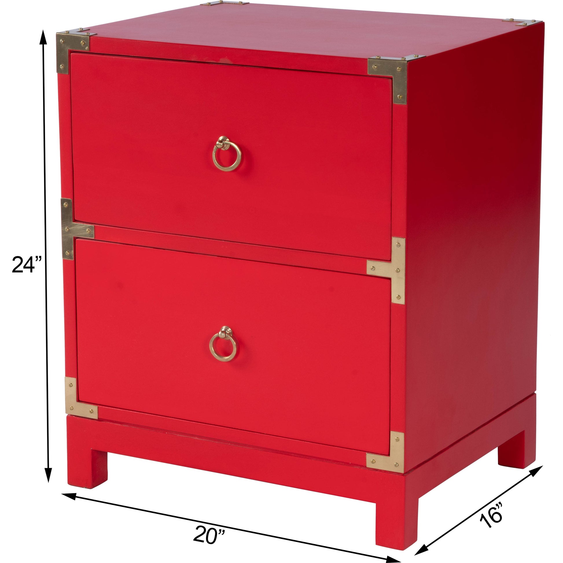 Ardennes Red Campaign Chairside Chest by Butler Specialty Company in red and red. Made from mango wood solids, mdf in a eclectic & global style.