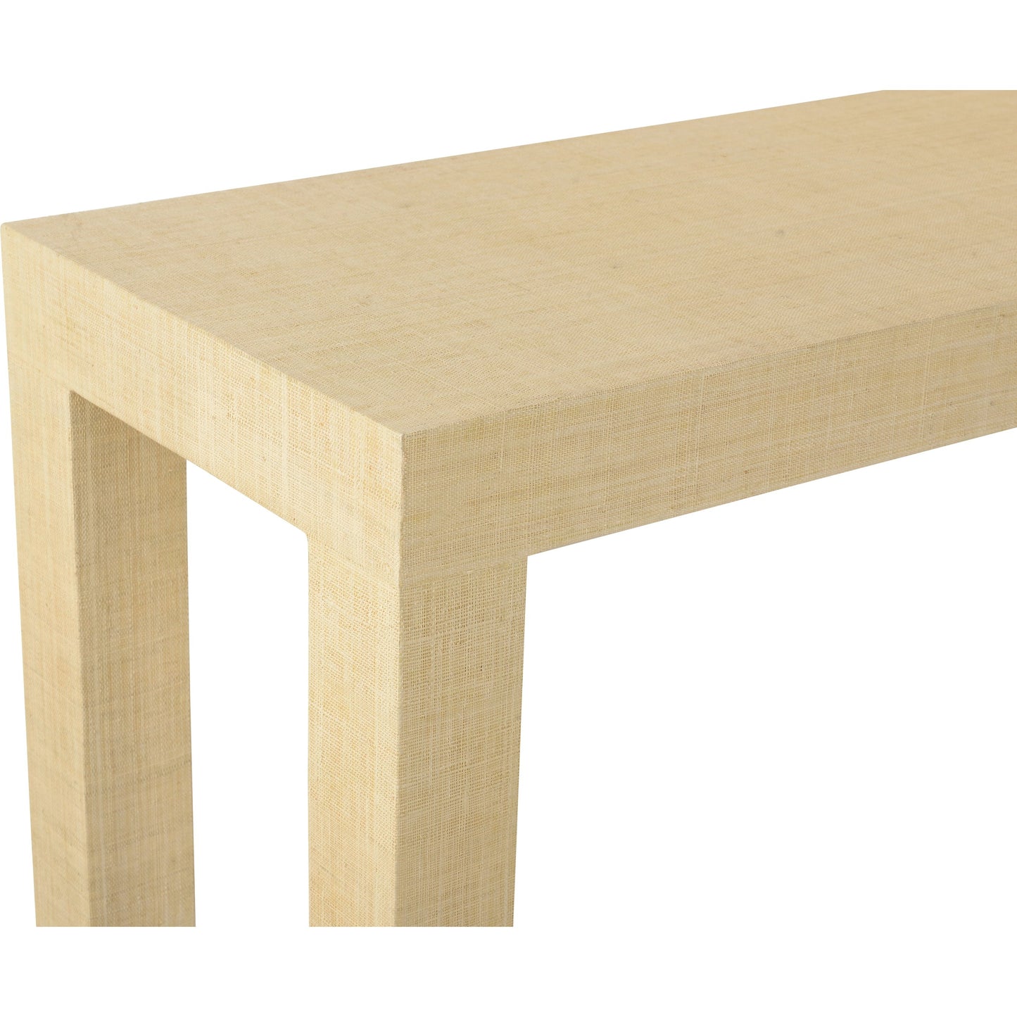 008 SI-2105501 | Closeup | Sanibel Console by Chelsea House. Made from raffia/wood in a modern style.