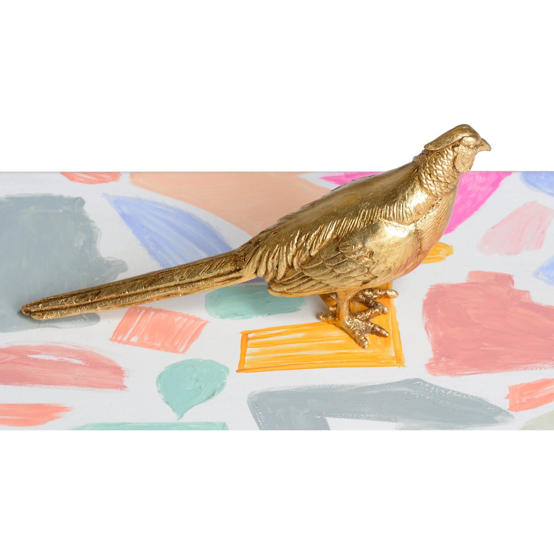 Pheasant Box by Chelsea House in hand painted, antique gold. Made from wood/composite in a modern style.