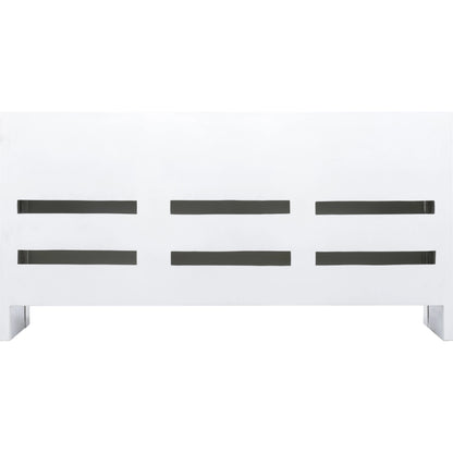 Tailored Cabinet by Chelsea House in white, gold. Made from wood/raffia in a modern style.