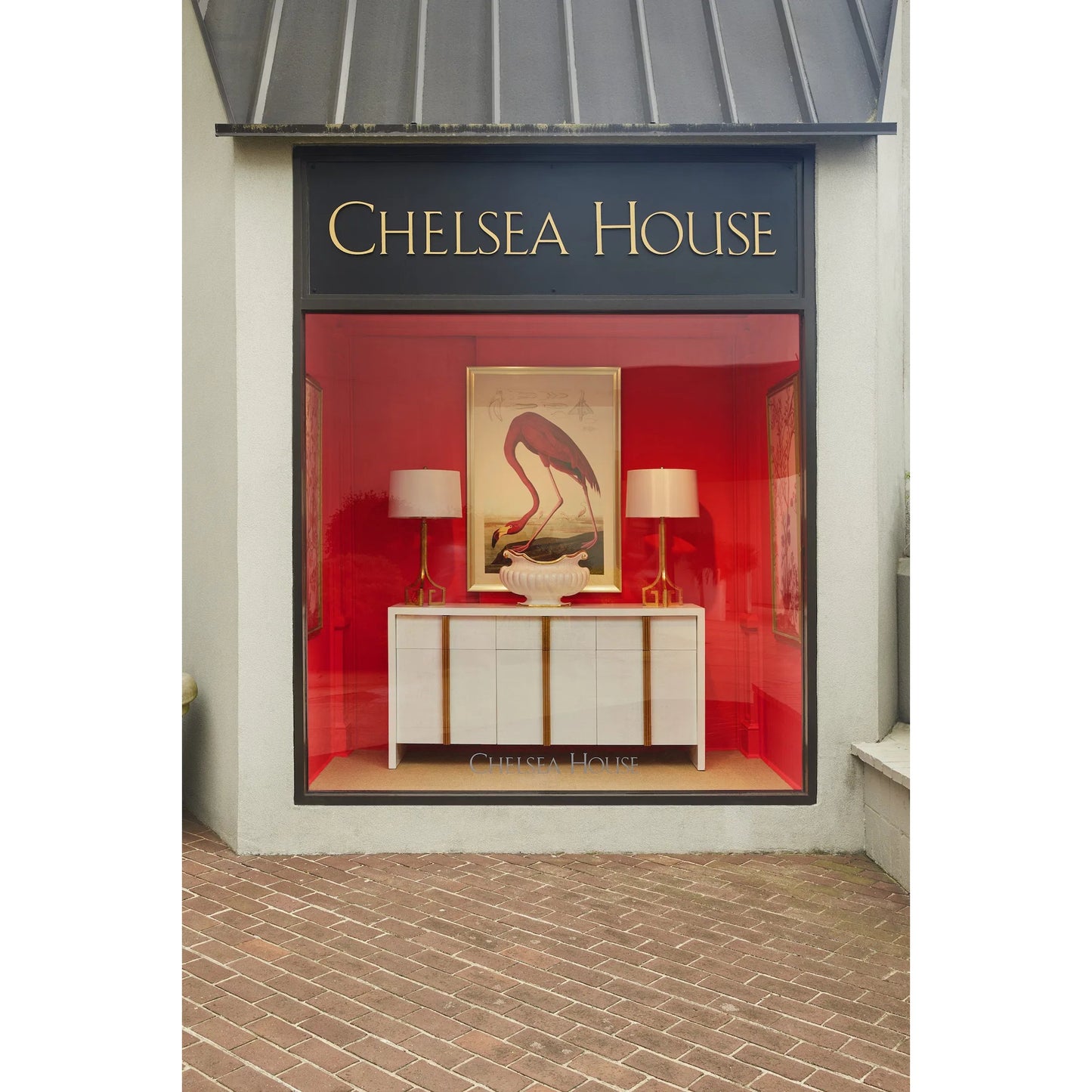 007 SI-2105515 | Lifestyle | Tailored Cabinet by Chelsea House in white, gold. Made from wood/raffia in a modern style.