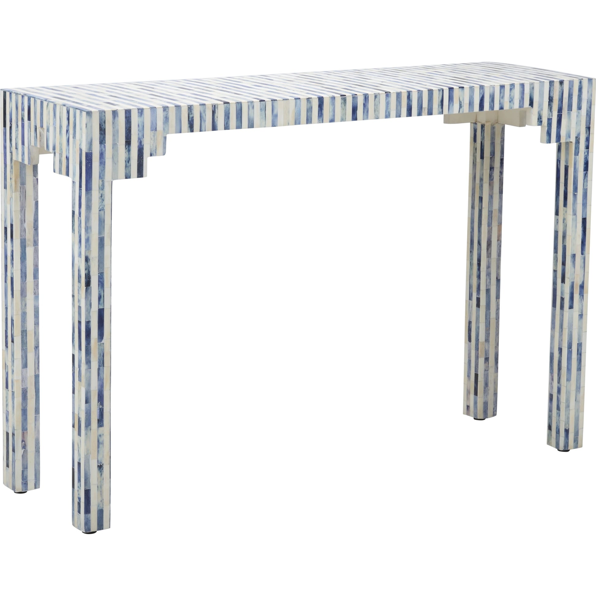 Bone Inlay Console by Chelsea House in blue, cream. Made from unique in a modern style.