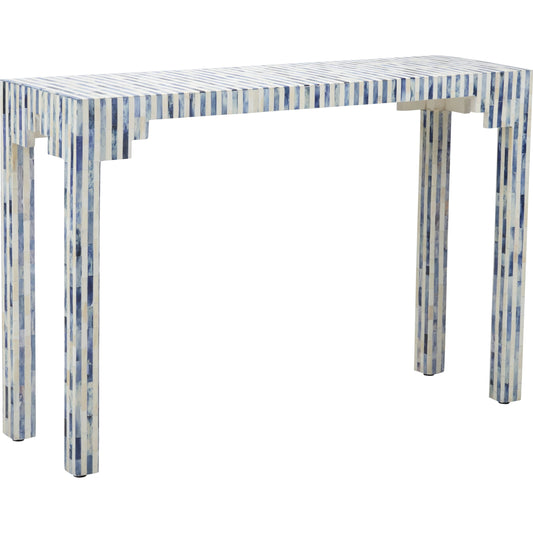 Bone Inlay Console by Chelsea House in blue, white. Made from unique in a modern style.
