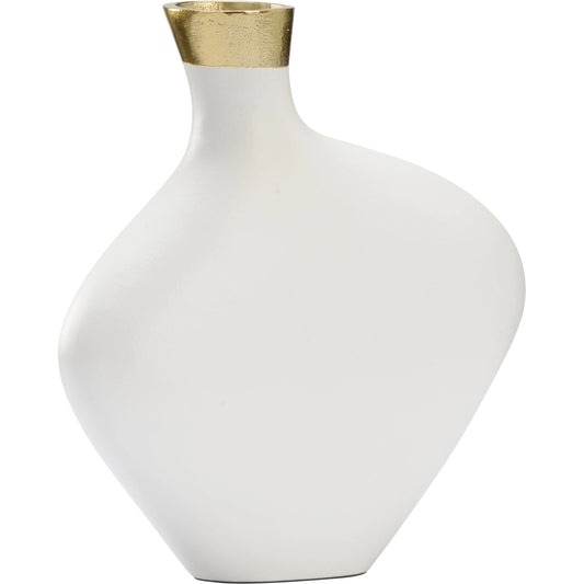 Asymmetric Vase by Chelsea House in white, gold. Made from unique in a modern style.