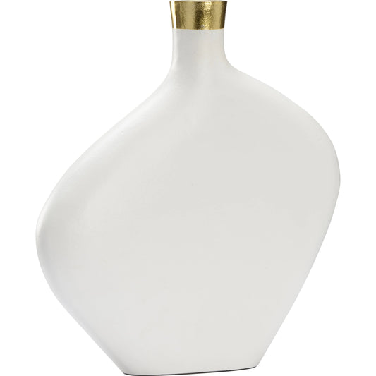 Asymmetric Vase by Chelsea House in white, gold. Made from unique in a modern style.