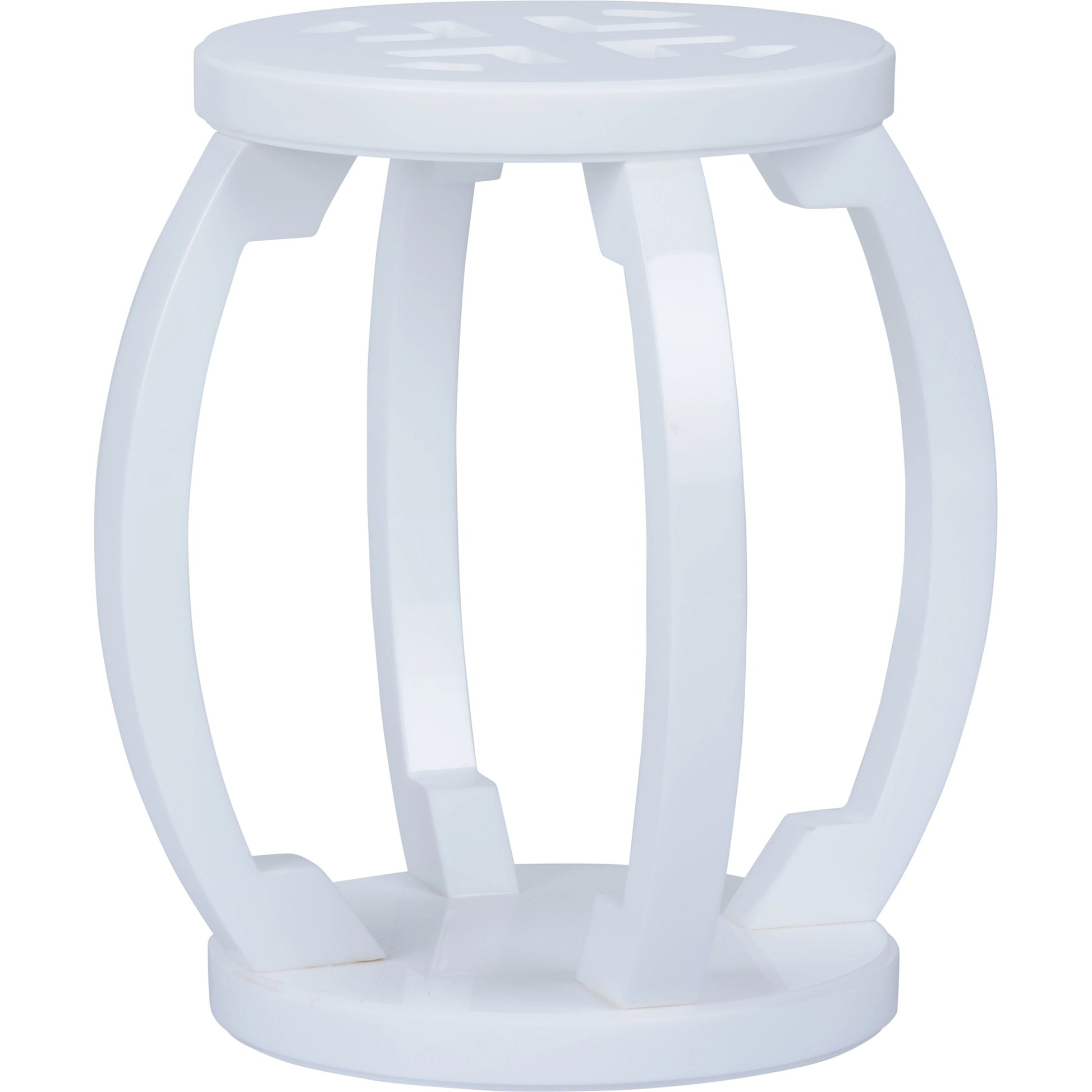 Lucite Garden Stool by Chelsea House in white. Made from acrylic in a modern style.