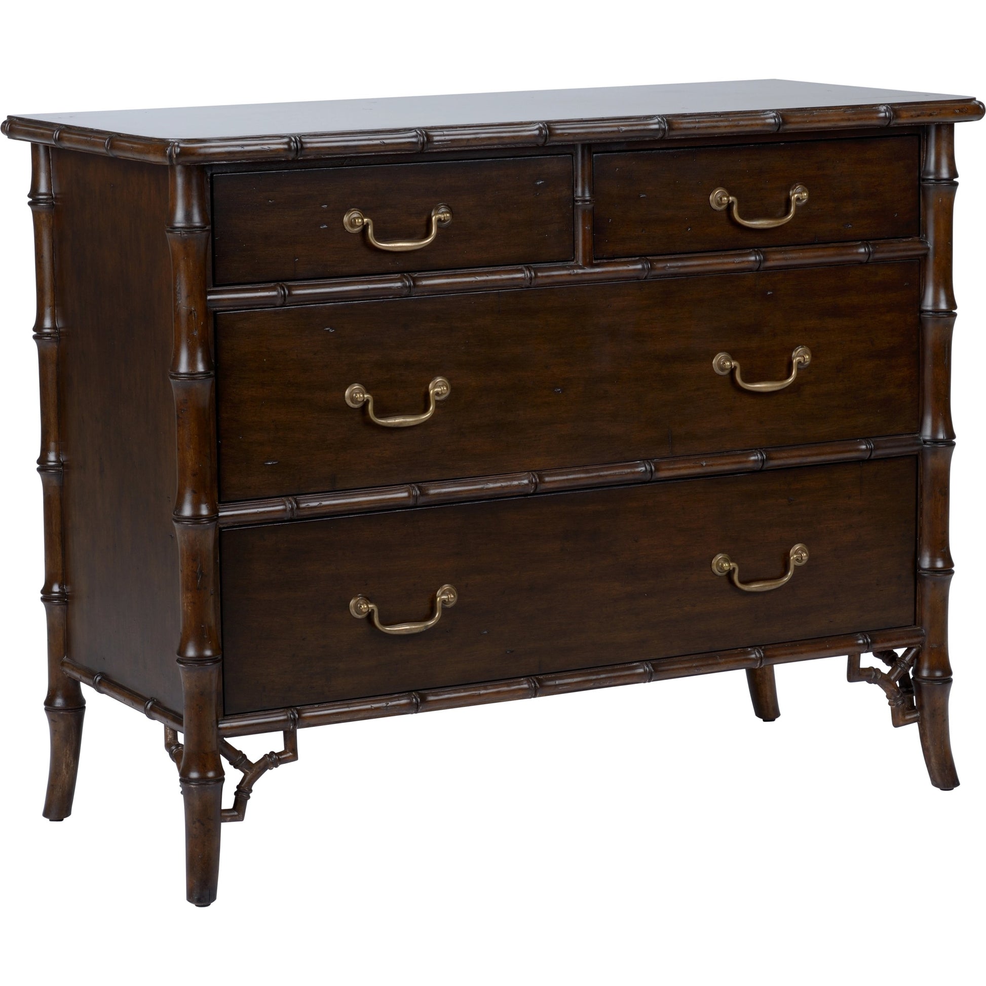 Sheraton Bamboo Chest by Chelsea House in brown. Made from wood in a traditional style.