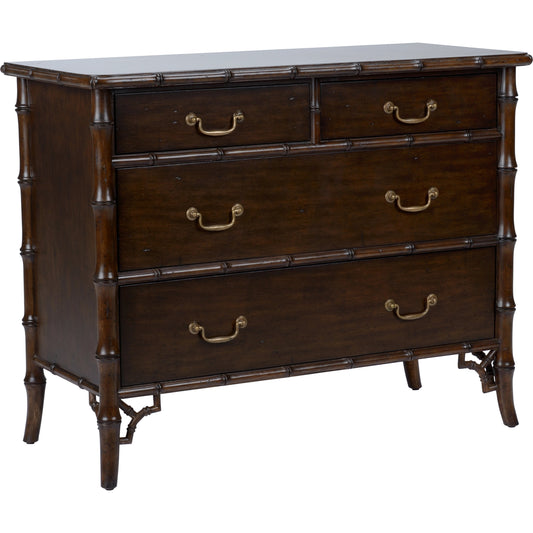 Sheraton Bamboo Chest by Chelsea House in brown. Made from wood in a traditional style.