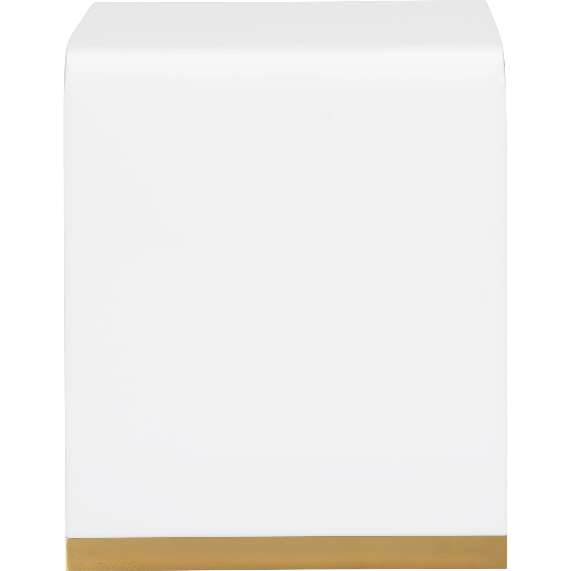 Waterfall End Table by Chelsea House in white. Made from acrylic/brass in a modern style.