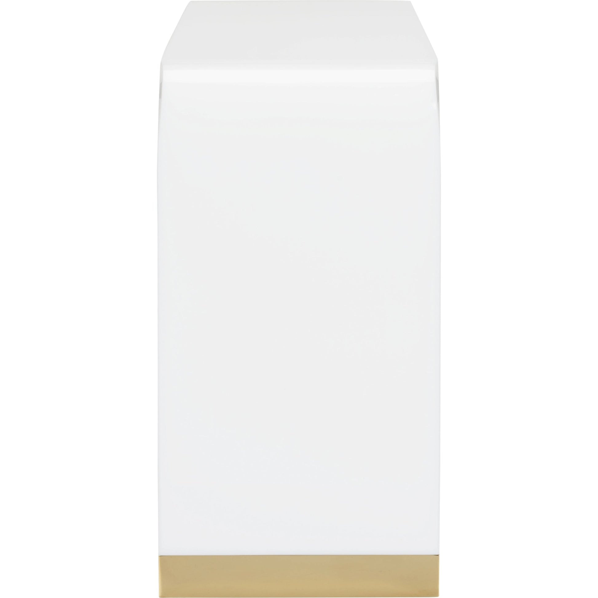 Waterfall White Acrylic Console by Chelsea House in white, polish. Made from acrylic/brass in a modern style.