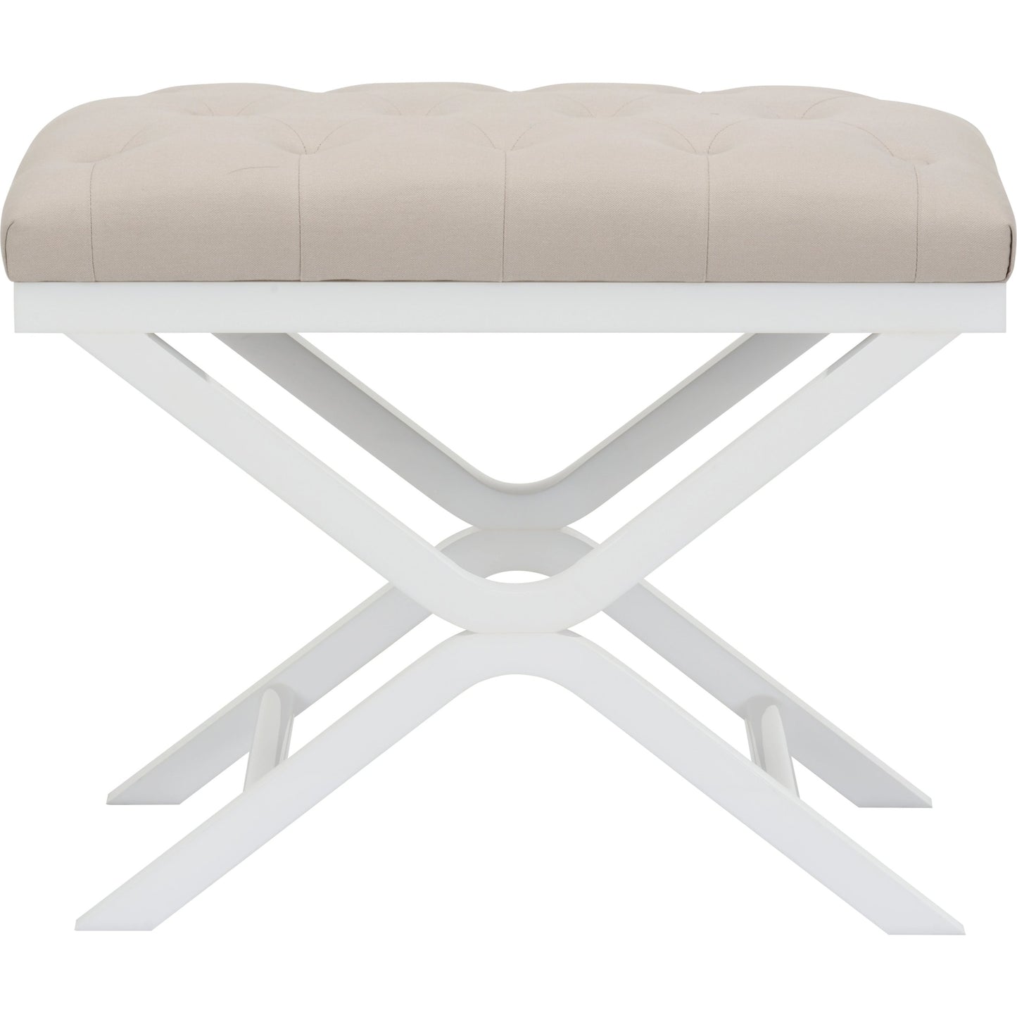 002 SI-2105583 | Additional Silo | Soho Tufled Bench by Chelsea House in white, natural. Made from acrylic/muslin in a modern style.