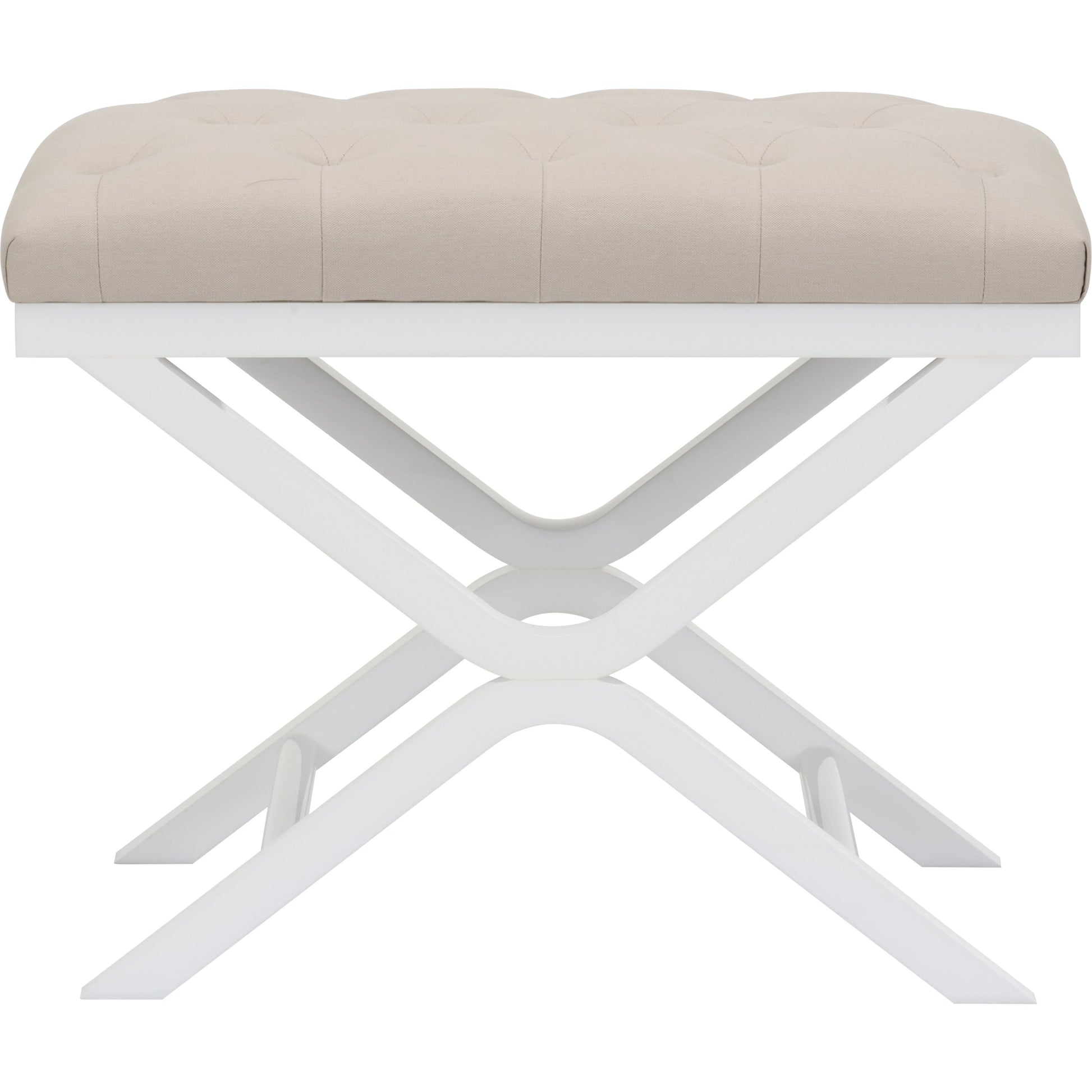 Soho Tufled Bench by Chelsea House in white, natural. Made from acrylic/muslin in a modern style.