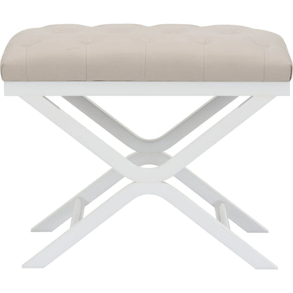 Soho Tufled Bench by Chelsea House in white, natural. Made from acrylic/muslin in a modern style.