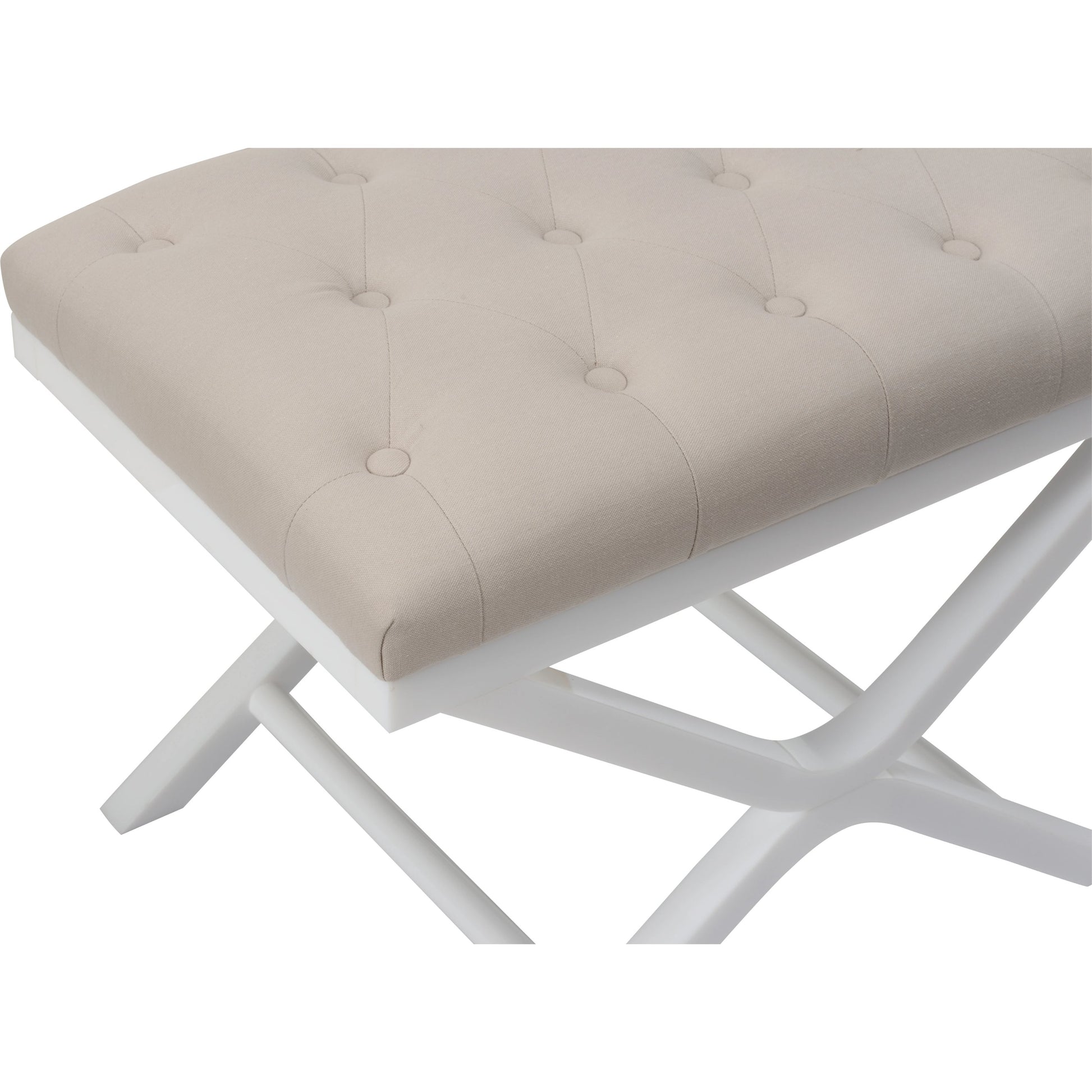 Soho Tufled Bench by Chelsea House in white, natural. Made from acrylic/muslin in a modern style.