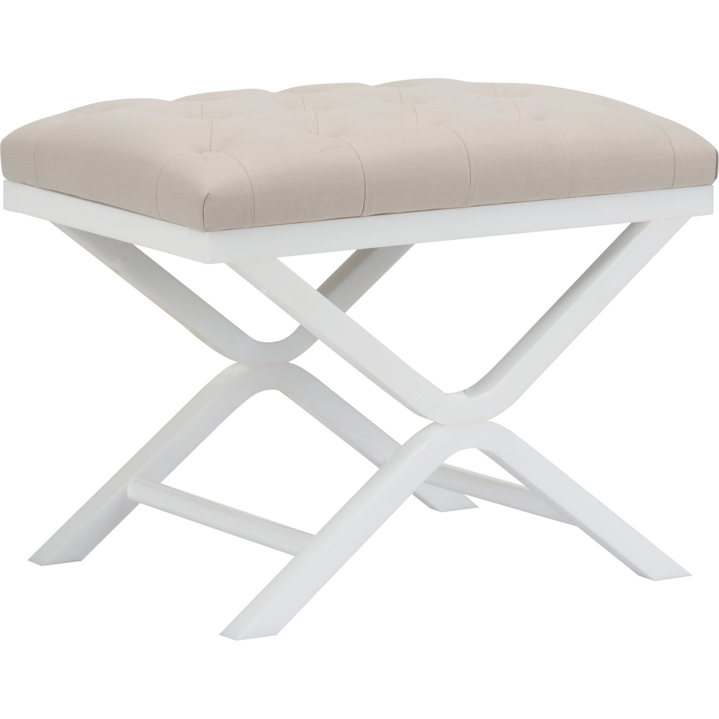 001 SI-2105583 | Primary Silo | Soho Tufled Bench by Chelsea House in white, natural. Made from acrylic/muslin in a modern style.