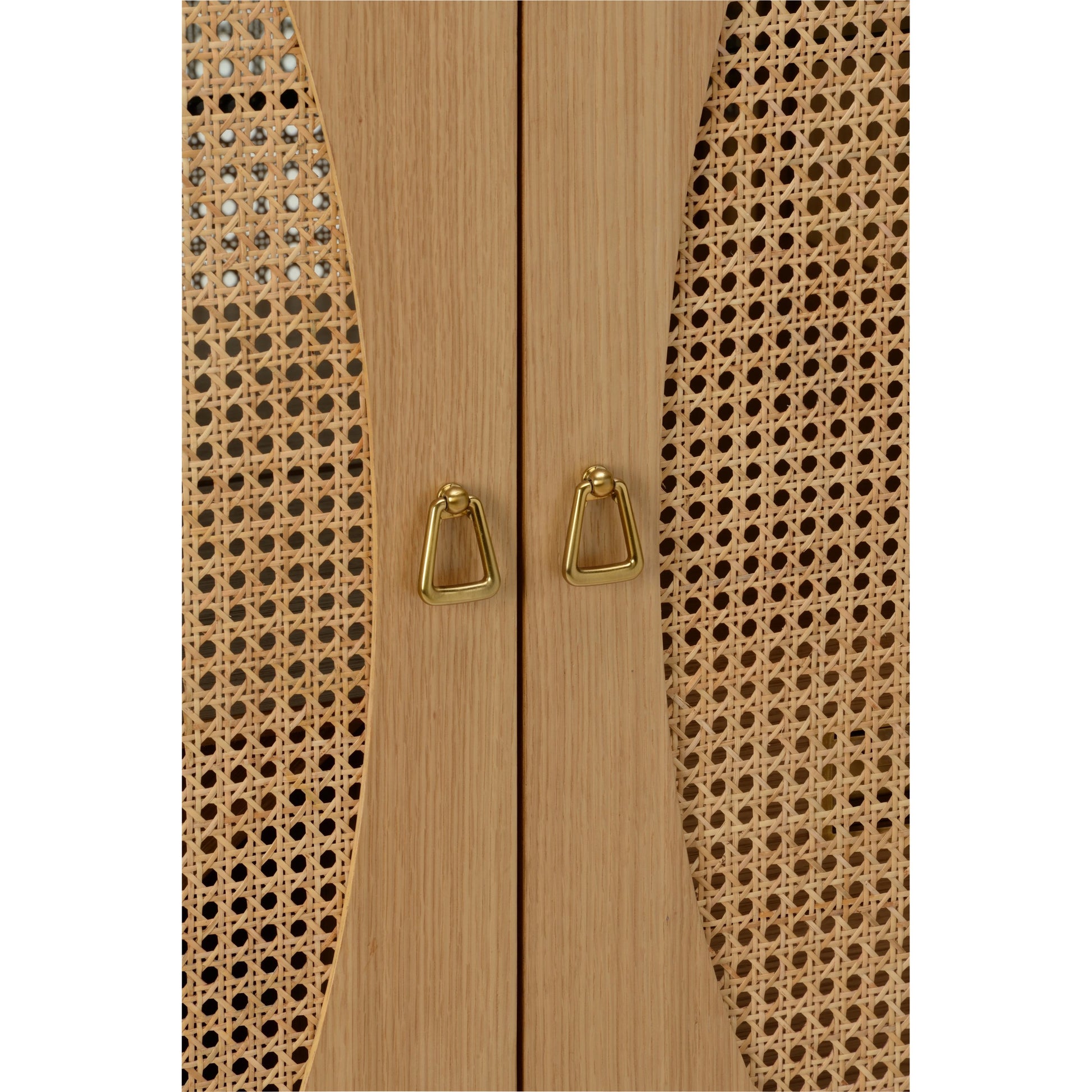 Petite Caned Bar Cabinet by Chelsea House in oak, antique gold leaf, natural. Made from wood/cane in a cottage & farmhouse style.