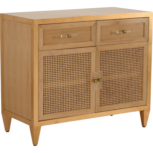 Petite Caned Buffet by Chelsea House in brown, gold. Made from wood/cane in a cottage & farmhouse style.