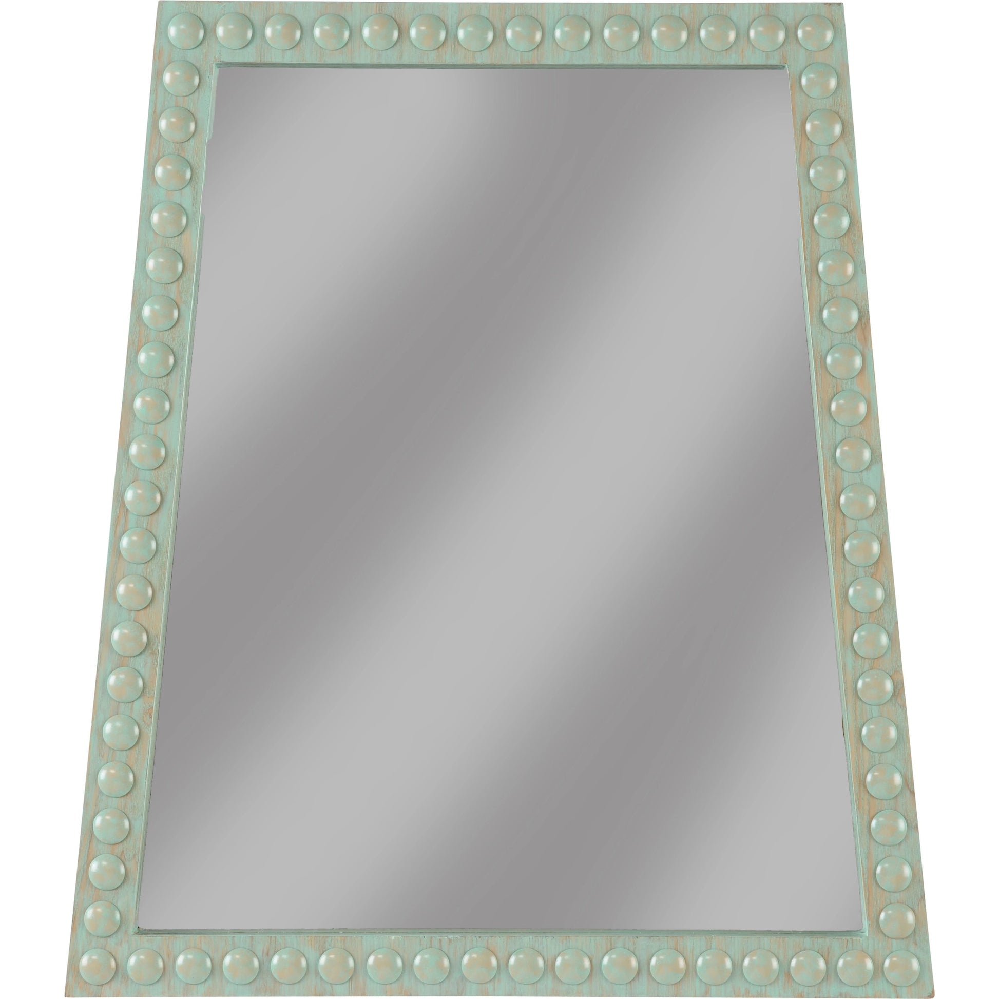 Trapezoid Mirror by Chelsea House in white washed tan, clear, plain. Made from wood/mirror in a modern style.