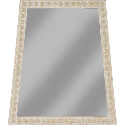 Trapezoid Mirror by Chelsea House in white washed tan, clear, plain. Made from wood/mirror in a modern style.