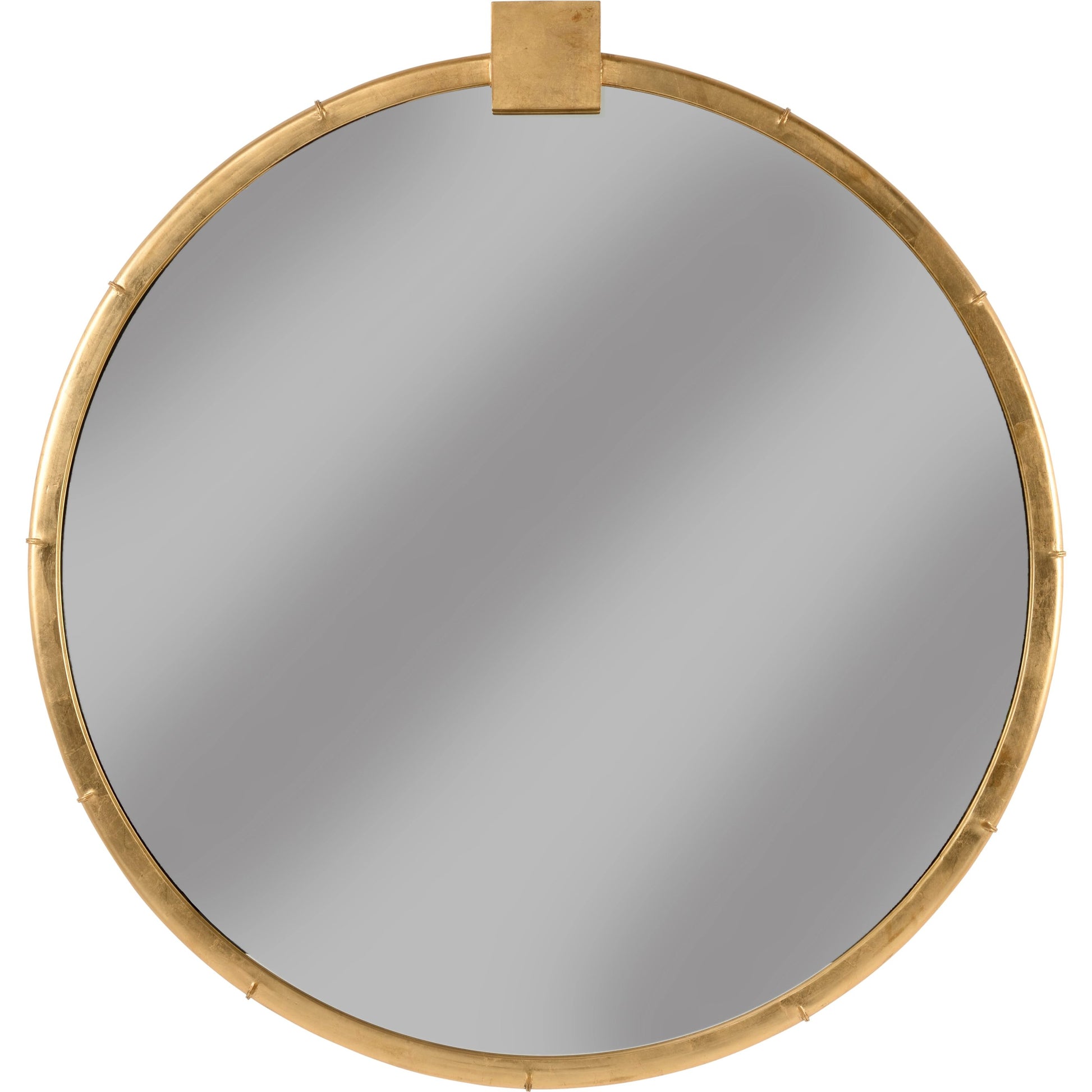 Eternity Mirror by Chelsea House in gold leaf, clear, beveled. Made from iron/mirror in a modern style.