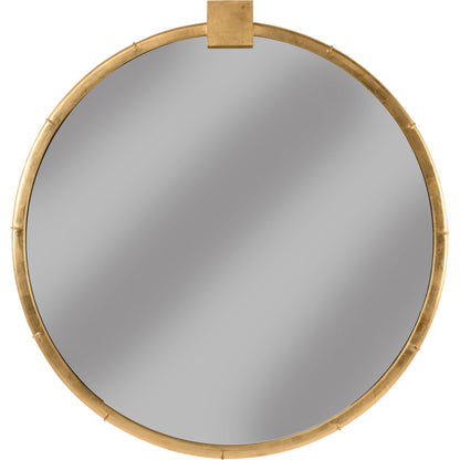 Eternity Mirror by Chelsea House in gold leaf, clear, beveled. Made from iron/mirror in a modern style.