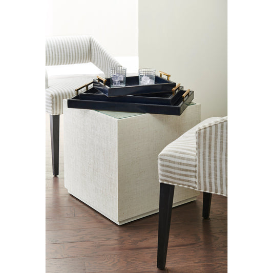 Assured Trays by Chelsea House in midnight blue, antique brass. Made from unique in a modern style.