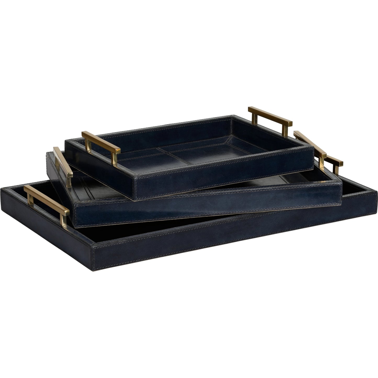 001 SI-2105600 | Primary Silo | Assured Trays by Chelsea House in midnight blue, antique brass. Made from unique in a modern style.