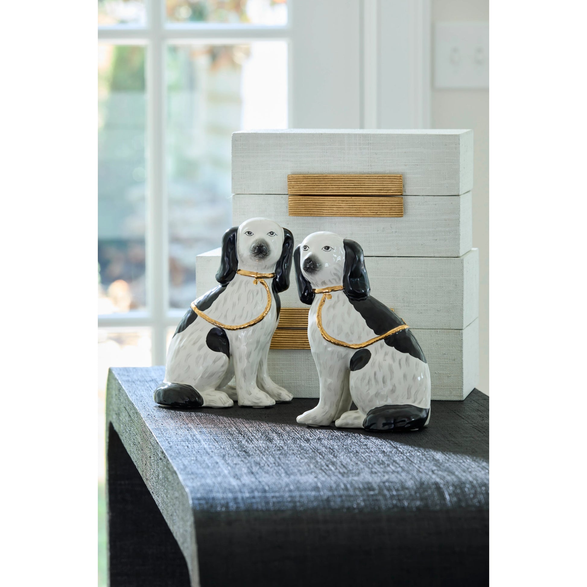 Raffia Boxes by Chelsea House. Made from unique in a transitional style.