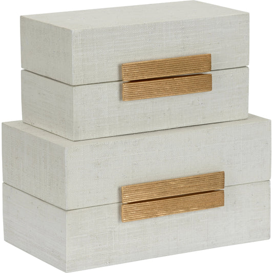 Raffia Boxes by Chelsea House. Made from unique in a transitional style.