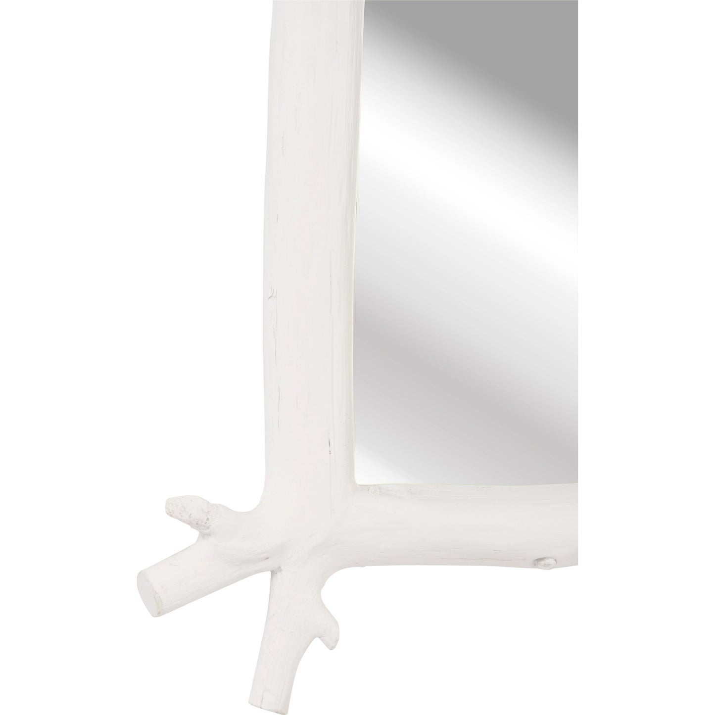 002 SI-2105610 | Closeup | Grotto Mirror by Chelsea House in faux bois white, plain, clear. Made from composite/mirror in a modern style.