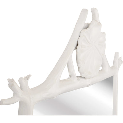 Grotto Mirror by Chelsea House in faux bois white, plain, clear. Made from composite/mirror in a modern style.