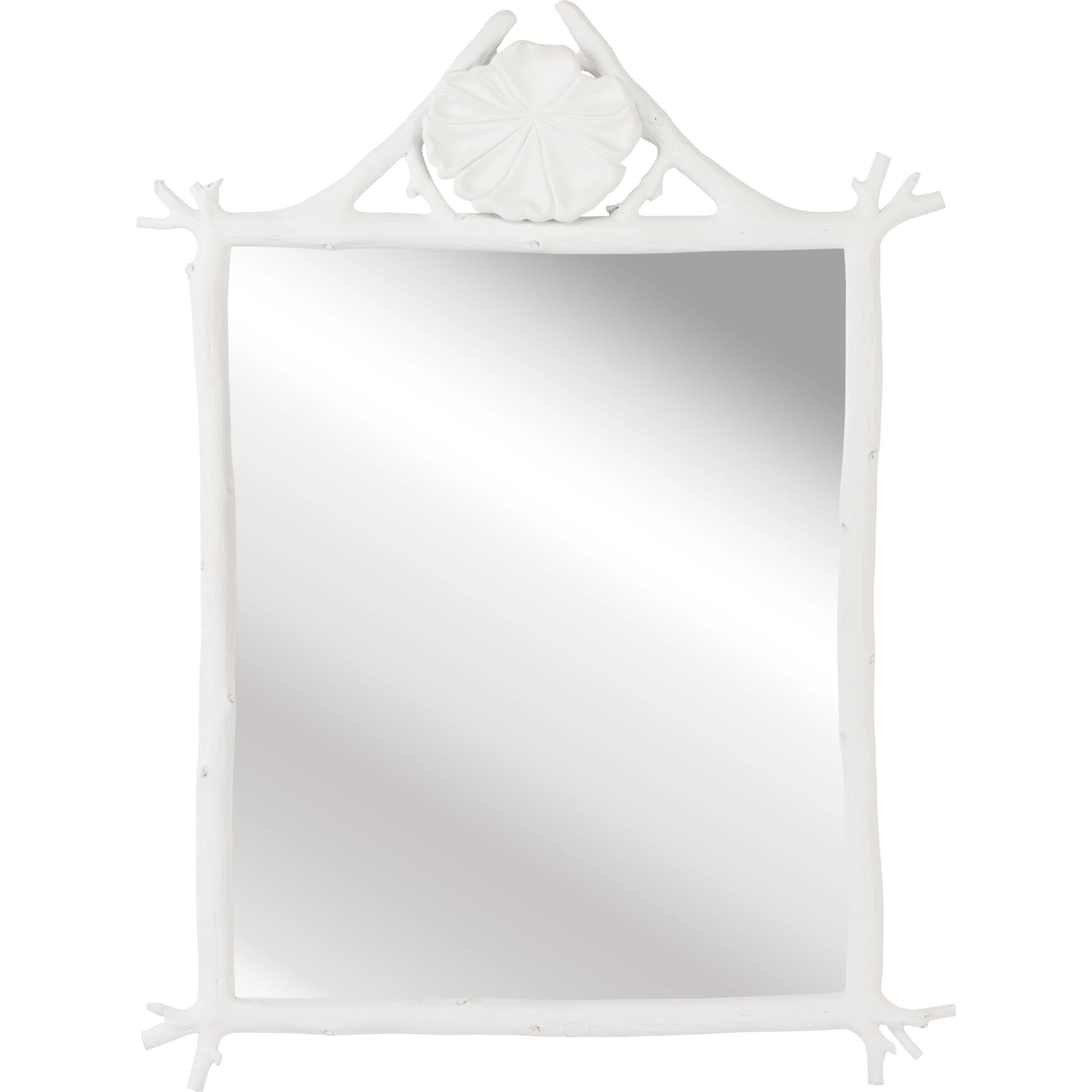 Grotto Mirror by Chelsea House in faux bois white, plain, clear. Made from composite/mirror in a modern style.