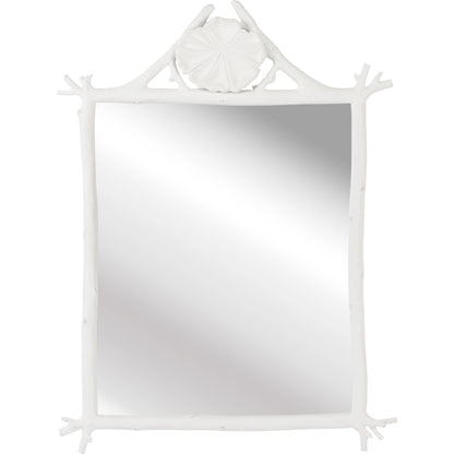 Grotto Mirror by Chelsea House in faux bois white, plain, clear. Made from composite/mirror in a modern style.