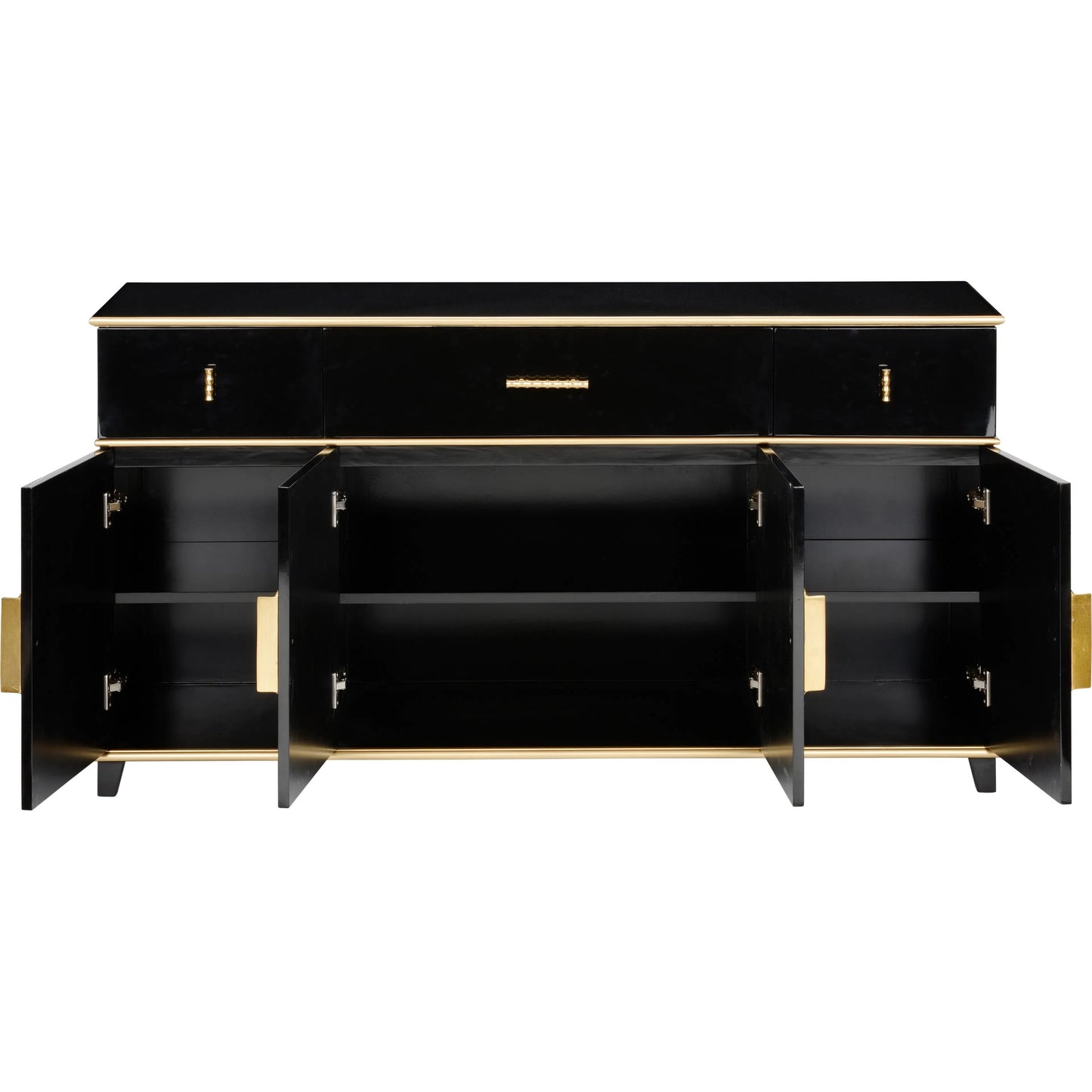 004 SI-2105616 | Additional Silo | Palm Beach Buffet Cabinet by Chelsea House in gloss black, metallic gold, gold leaf. Made from wood in a modern style.