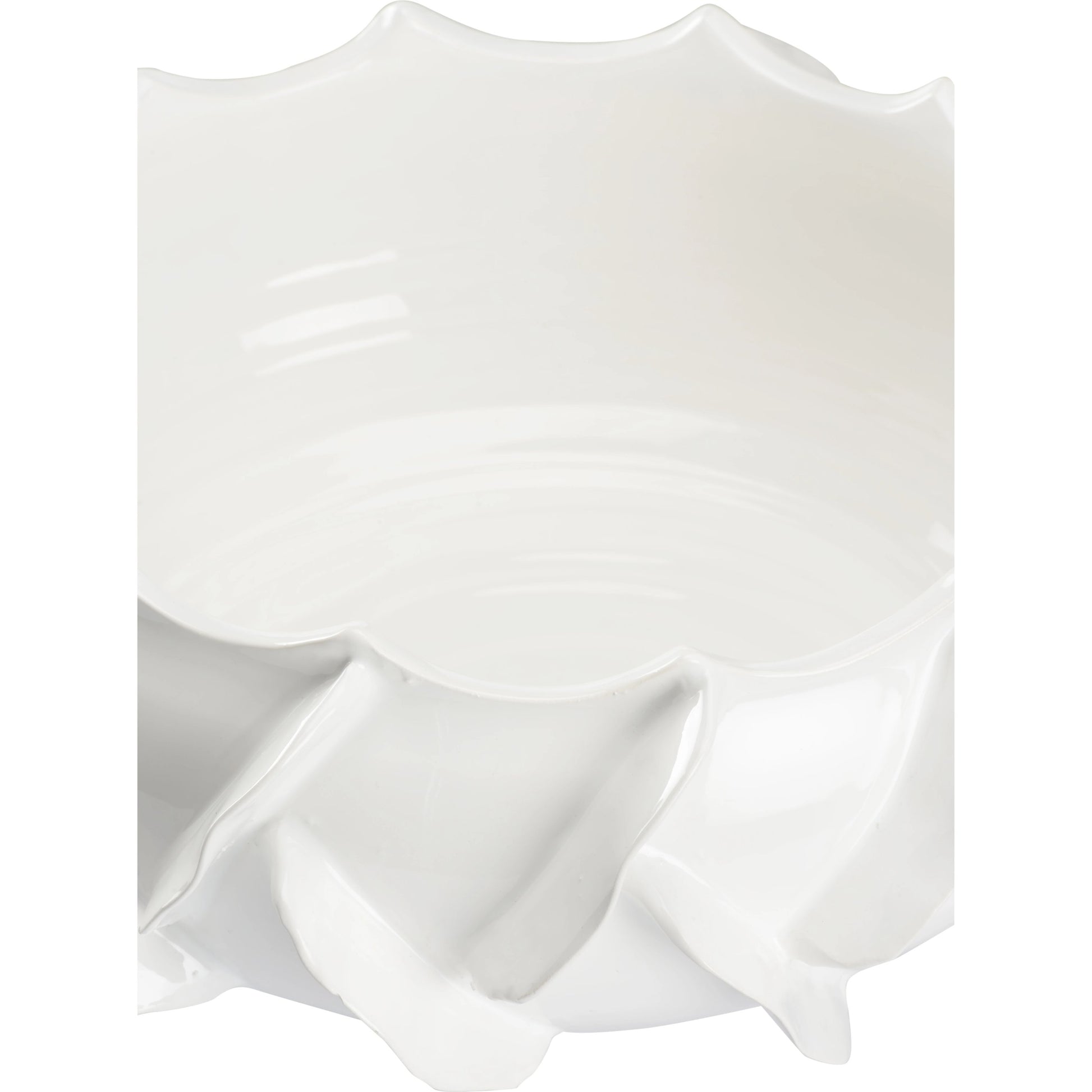 Shard Bowl by Chelsea House in glossy white glaze. Made from ceramic in a modern style.