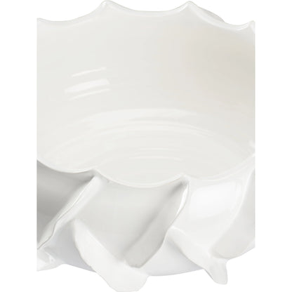 Shard Bowl by Chelsea House in glossy white glaze. Made from ceramic in a modern style.