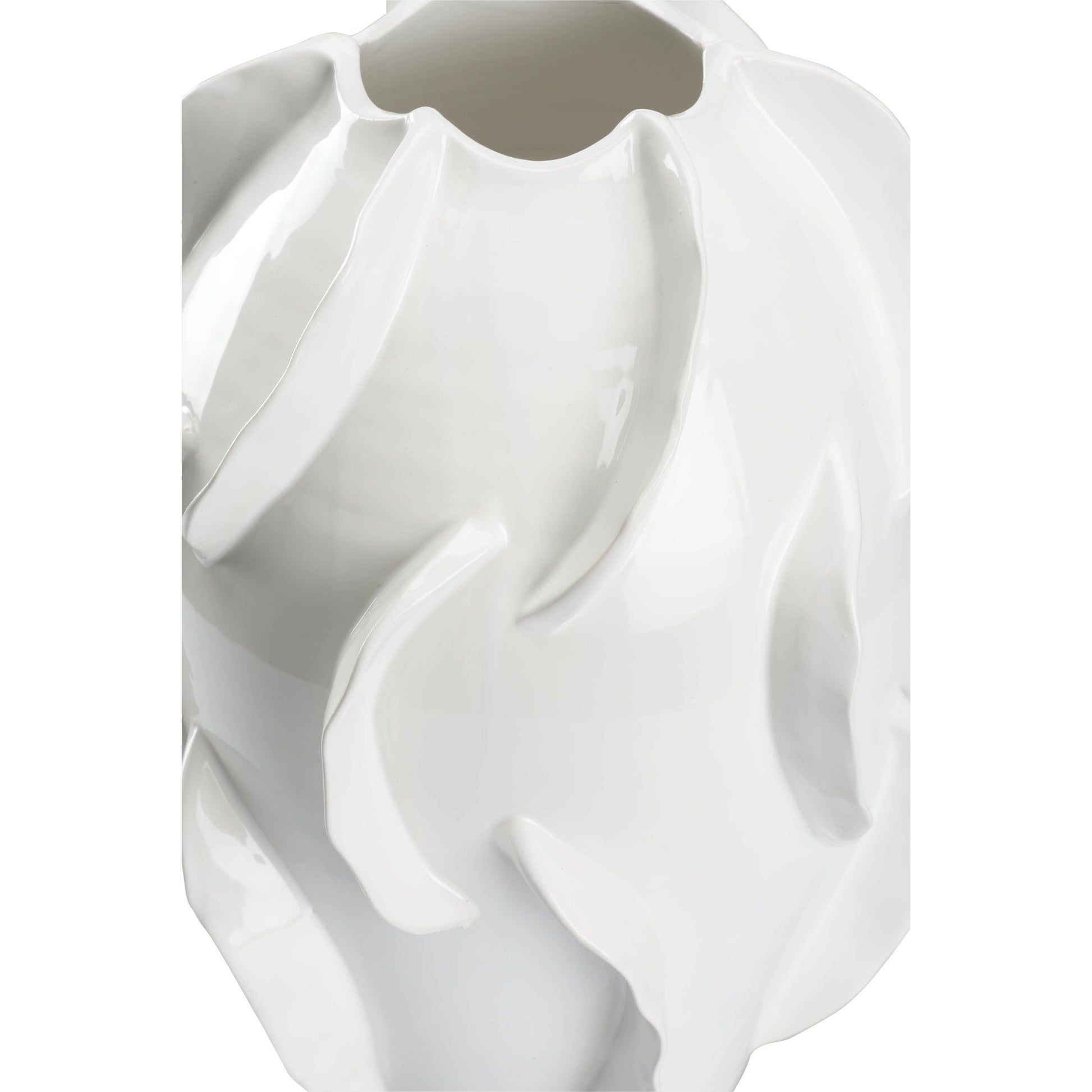 Shard Vase by Chelsea House in glossy white glaze. Made from ceramic in a modern style.
