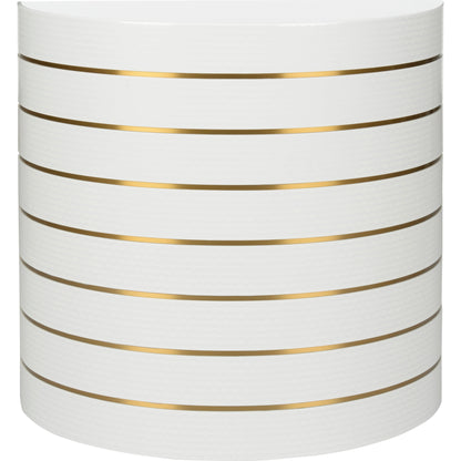 Luna Console by Chelsea House in white, silver, antique brass. Made from wood/metal in a modern style.