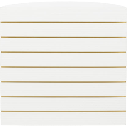 Luna Console by Chelsea House in white, silver, antique brass. Made from wood/metal in a modern style.